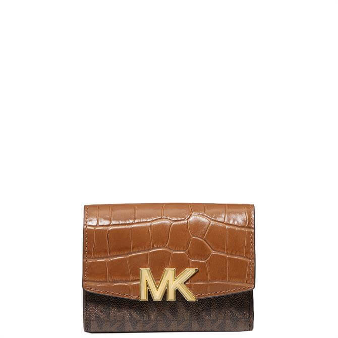 Michael Michael Kors Karlie Medium Logo and Crocodile Embossed Leather Billfold Wallet